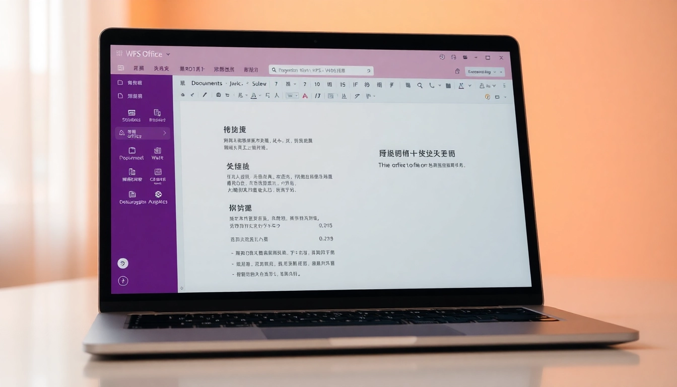Creating documents in WPS中文版 with rich formatting options and intuitive interface.