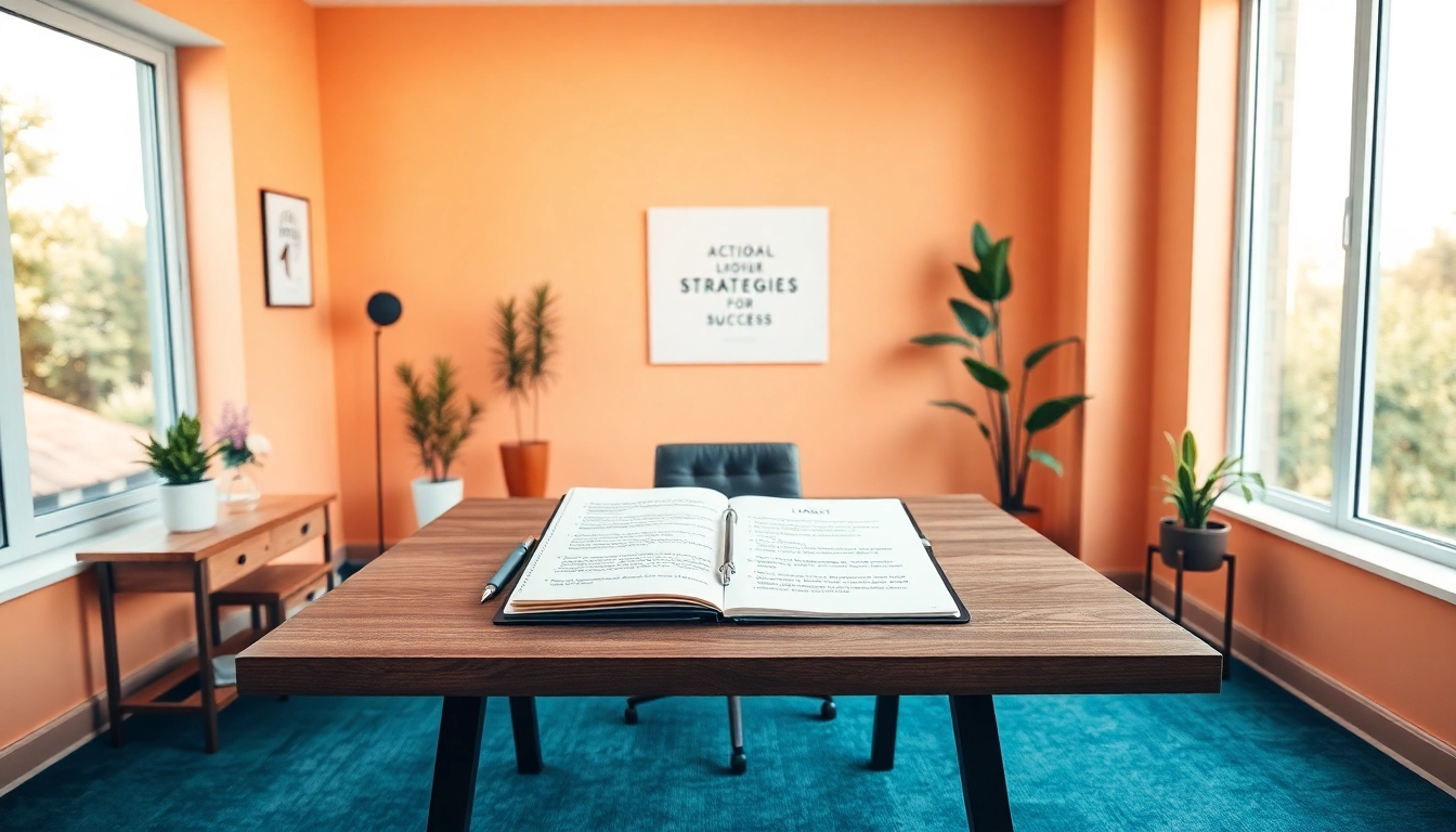 Explore effective strategies for success in a serene office environment designed to enhance productivity.